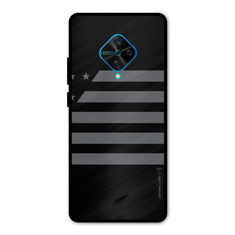Grey Star Striped Pattern Metal Back Case for Vivo S1 Pro