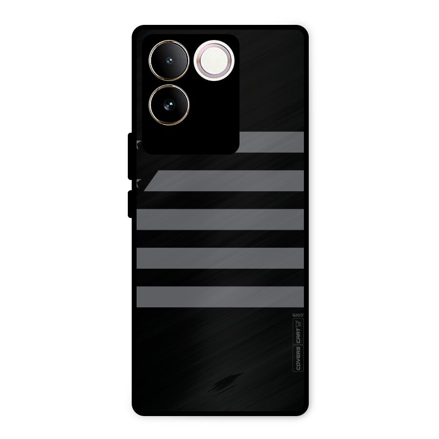 Grey Star Striped Pattern Metal Back Case for Vivo T2 Pro