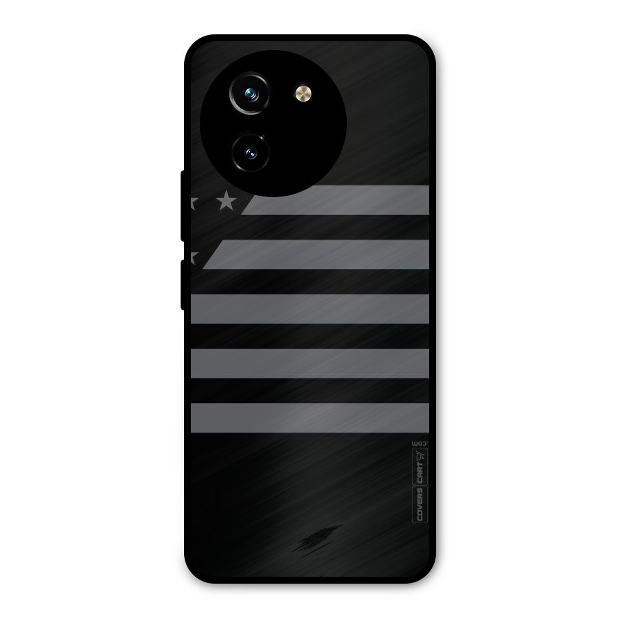 Grey Star Striped Pattern Metal Back Case for Vivo T3x