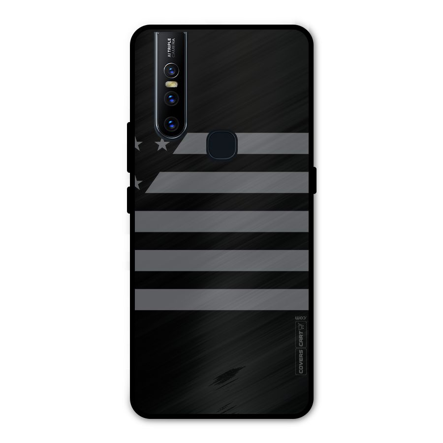 Grey Star Striped Pattern Metal Back Case for Vivo V15