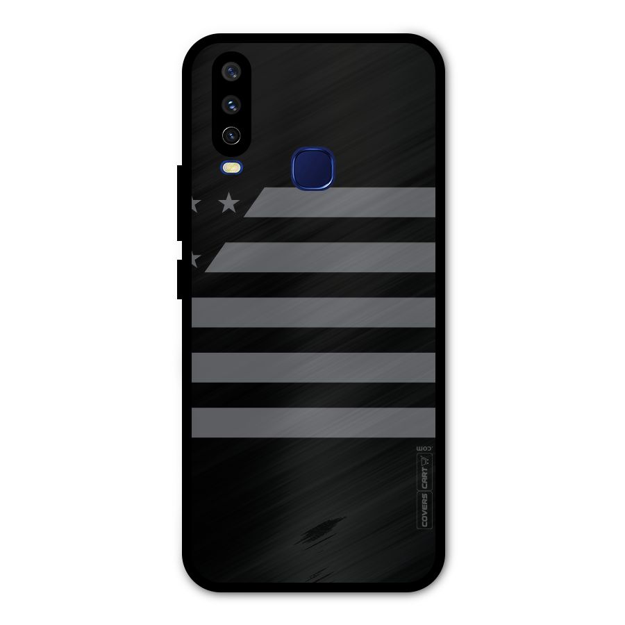Grey Star Striped Pattern Metal Back Case for Vivo V17