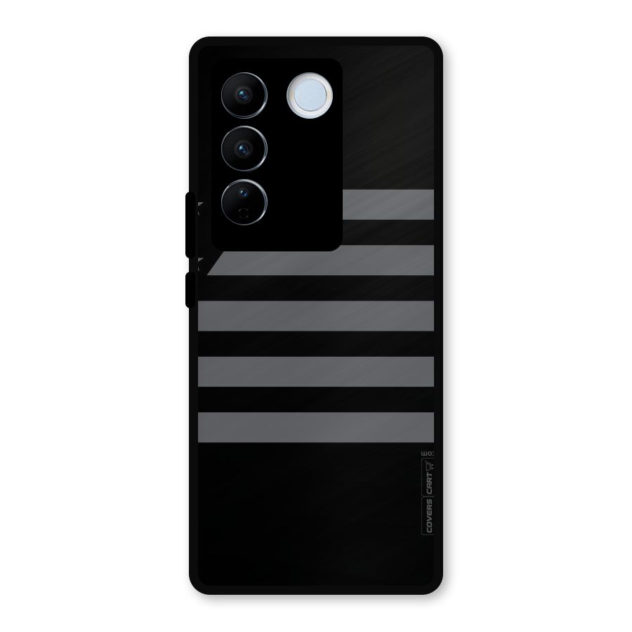 Grey Star Striped Pattern Metal Back Case for Vivo V27