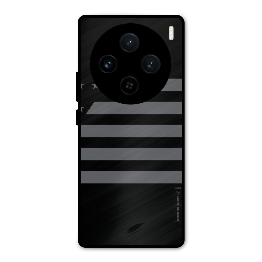 Grey Star Striped Pattern Metal Back Case for Vivo X100