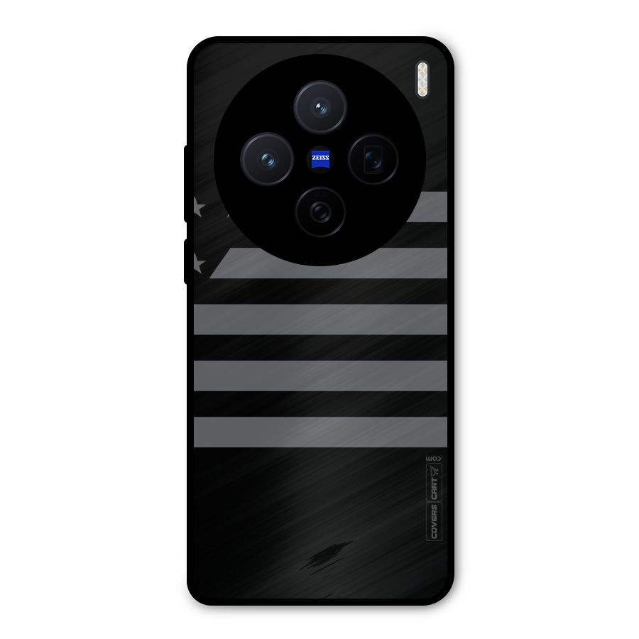 Grey Star Striped Pattern Metal Back Case for Vivo X200