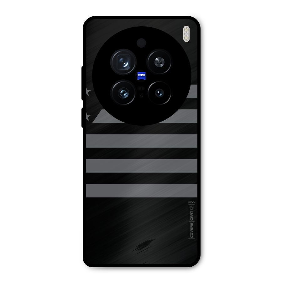 Grey Star Striped Pattern Metal Back Case for Vivo X200 Pro