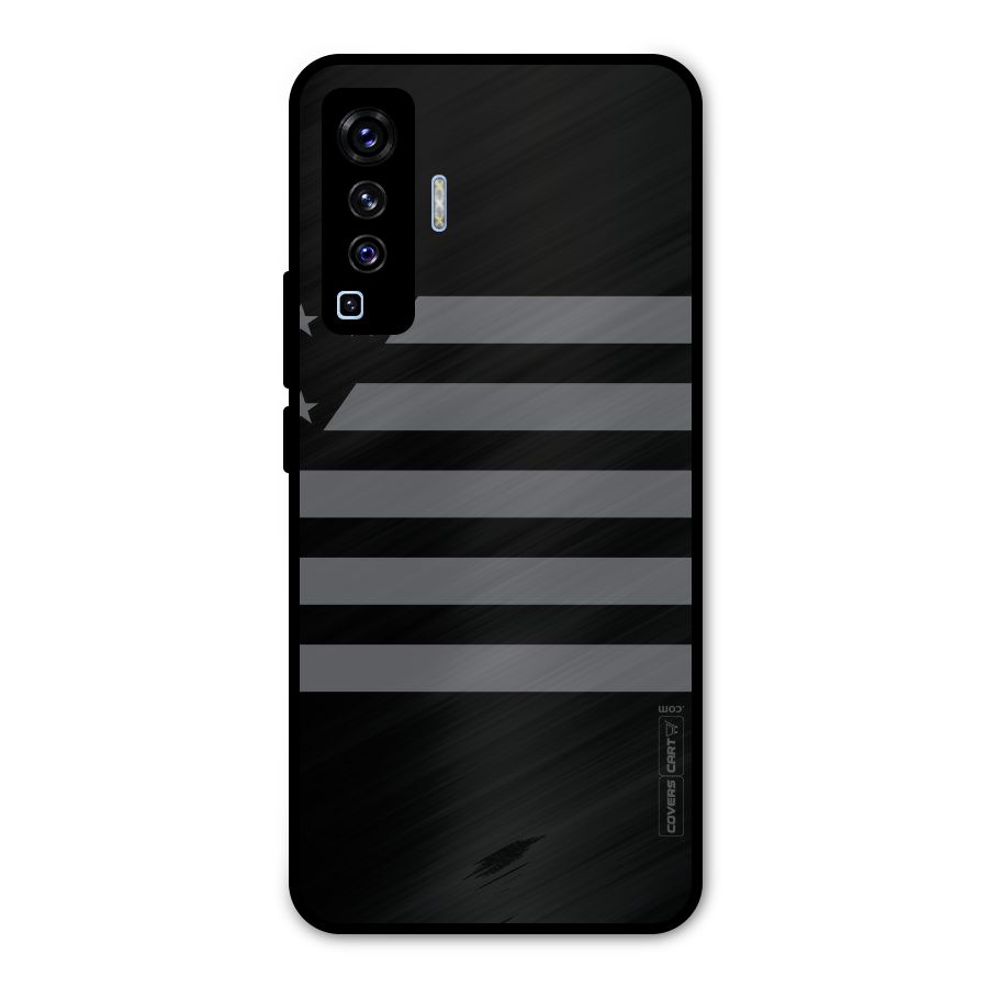 Grey Star Striped Pattern Metal Back Case for Vivo X50