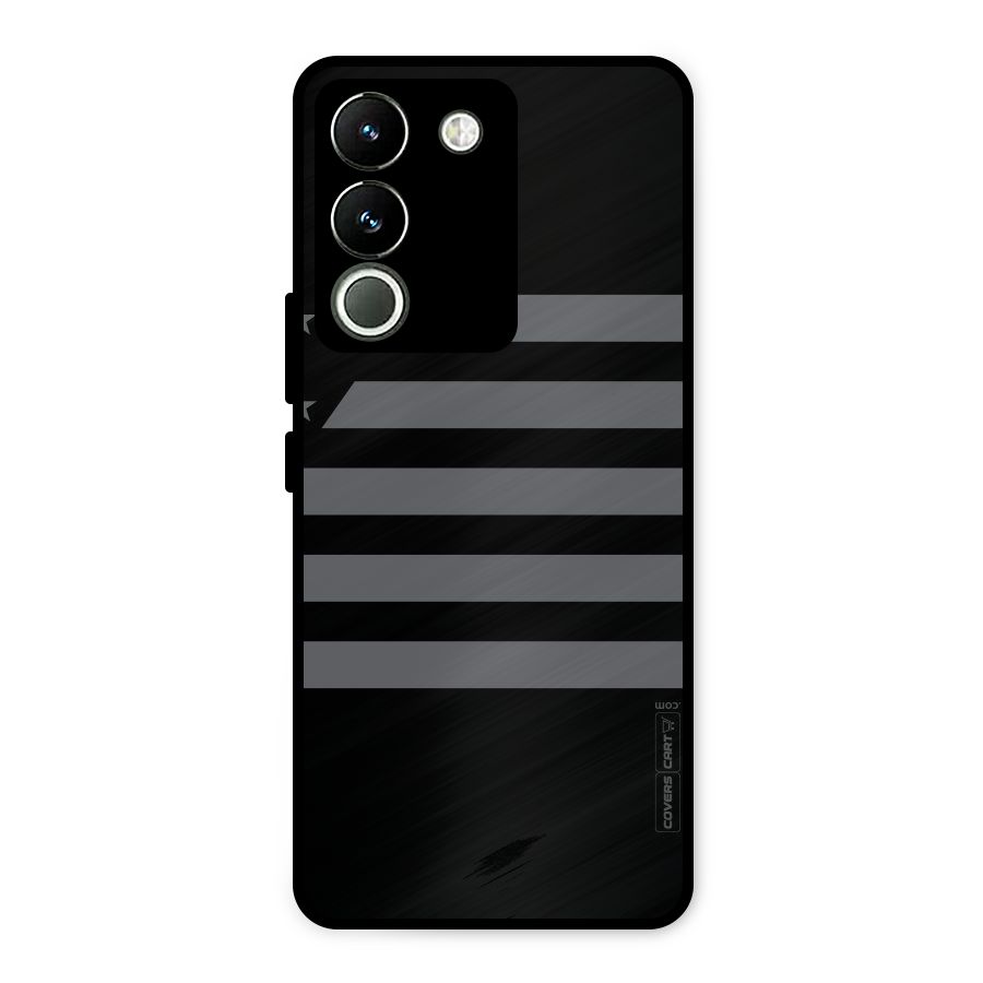 Grey Star Striped Pattern Metal Back Case for Vivo Y200
