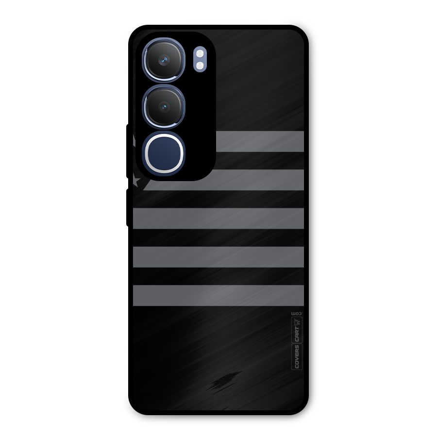 Grey Star Striped Pattern Metal Back Case for Vivo Y29