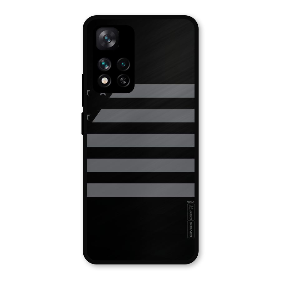 Grey Star Striped Pattern Metal Back Case for Xiaomi 11i Hypercharge 5G