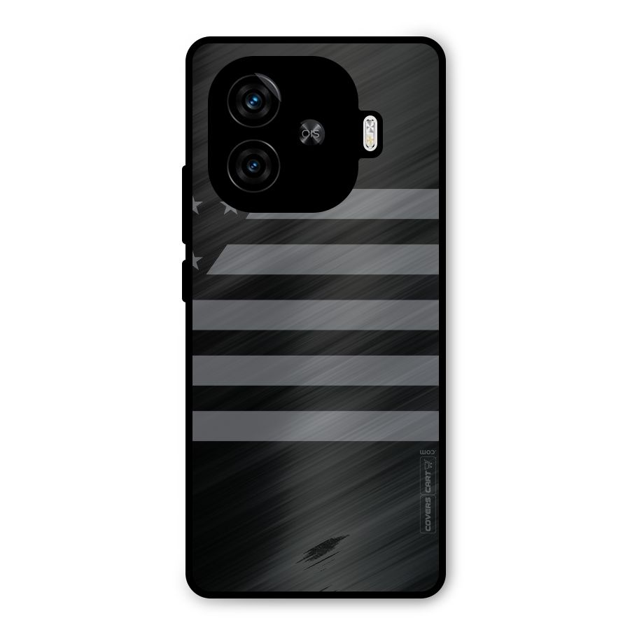 Grey Star Striped Pattern Metal Back Case for iQOO Z9 Turbo