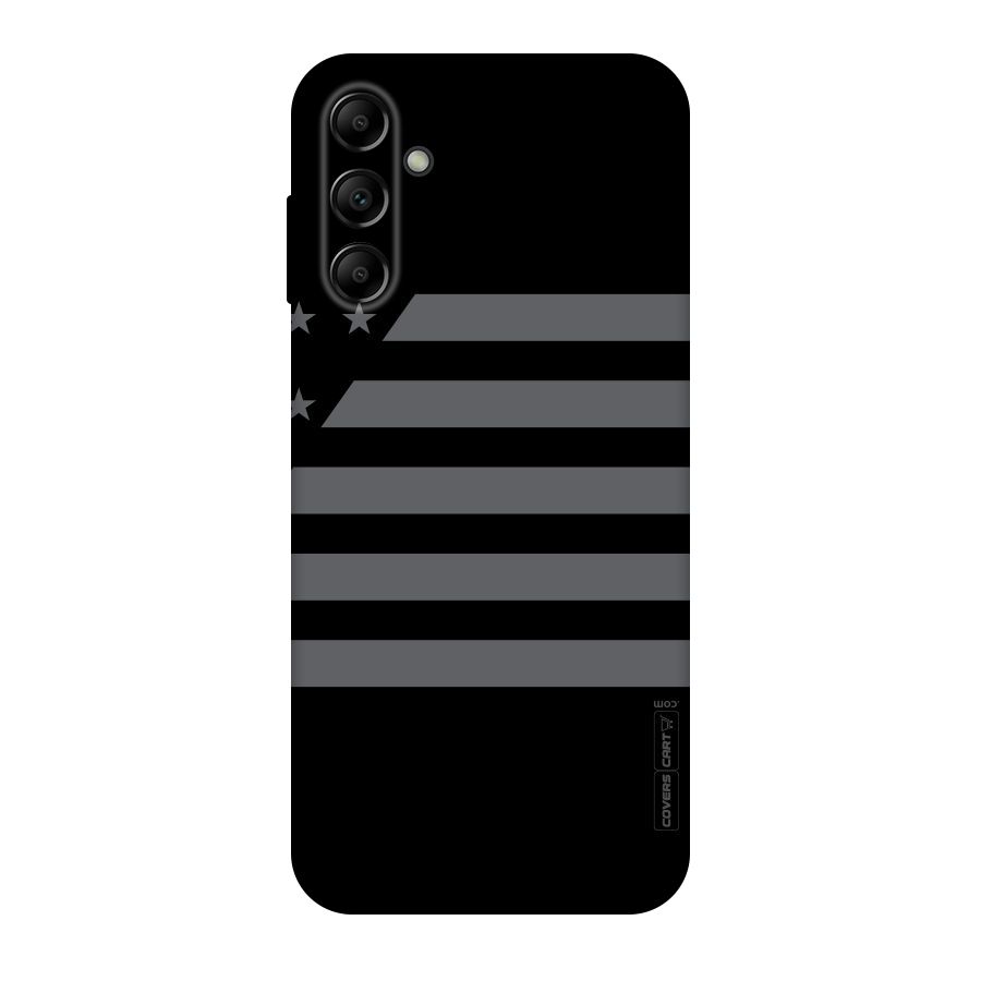 Grey Star Striped Pattern Original Polycarbonate Back Case for Galaxy A14 5G