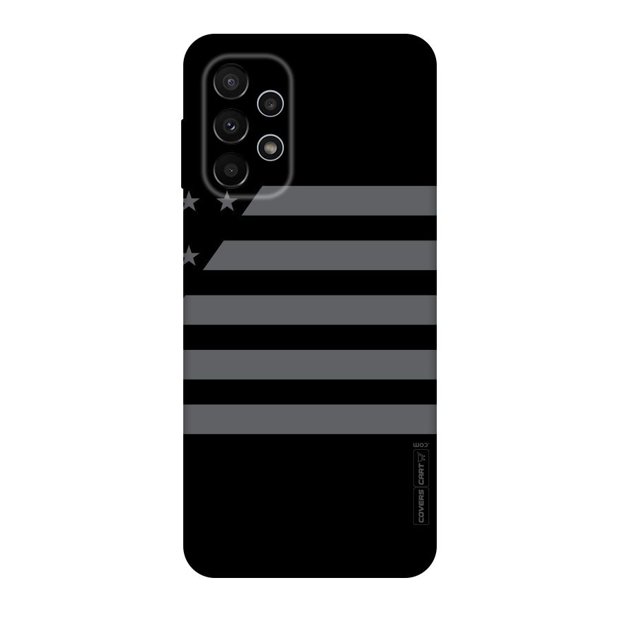 Grey Star Striped Pattern Original Polycarbonate Back Case for Galaxy A23