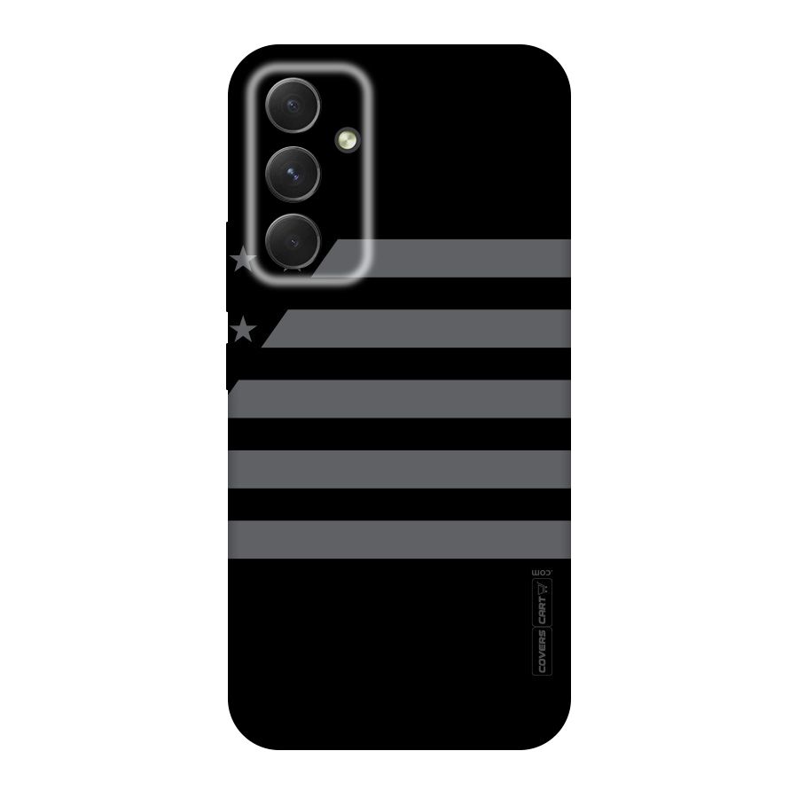 Grey Star Striped Pattern Original Polycarbonate Back Case for Galaxy A54