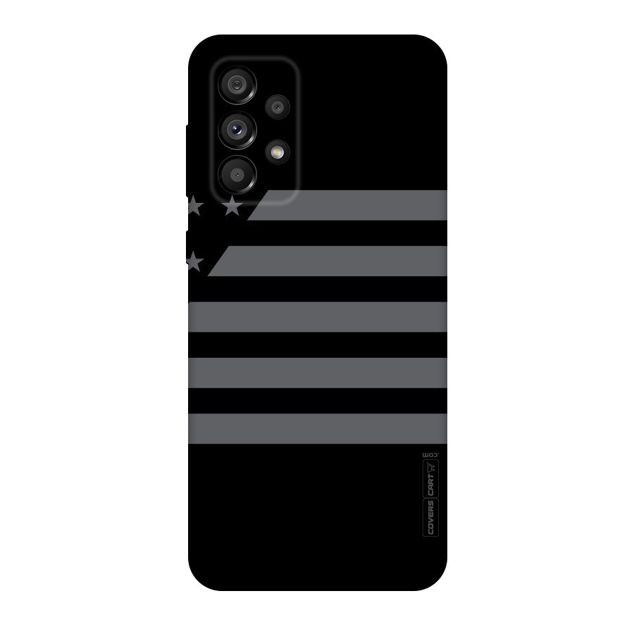 Grey Star Striped Pattern Original Polycarbonate Back Case for Galaxy A73 5G