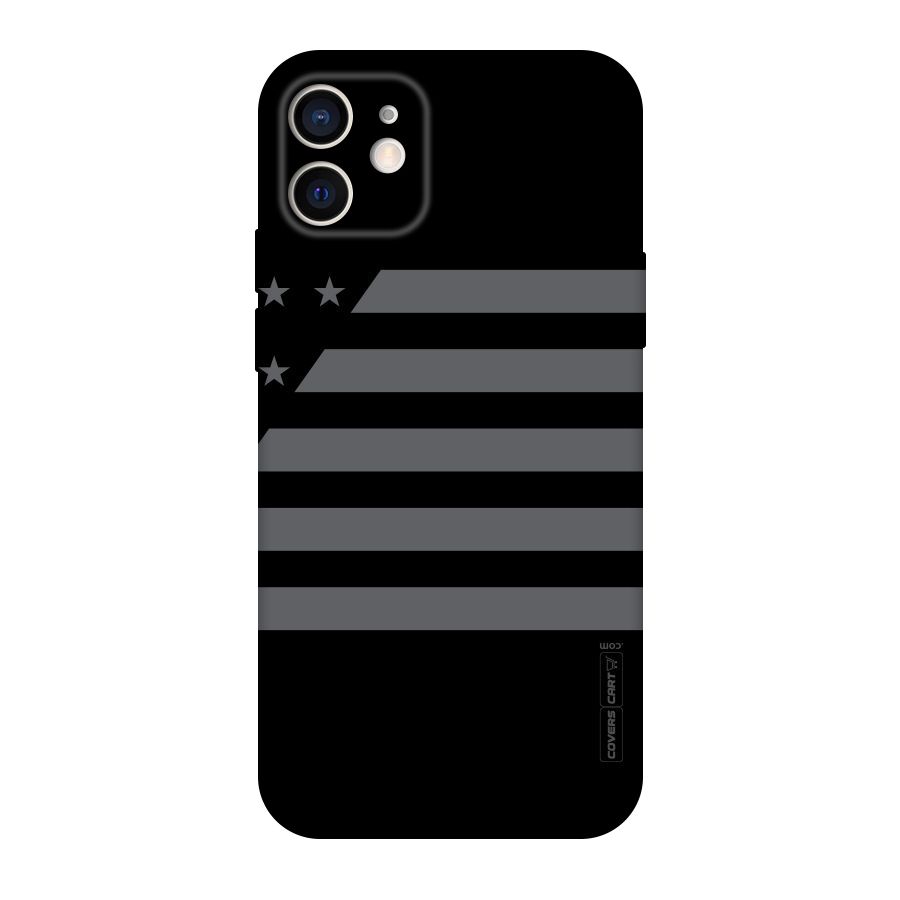 Grey Star Striped Pattern Original Polycarbonate Back Case for iPhone 12