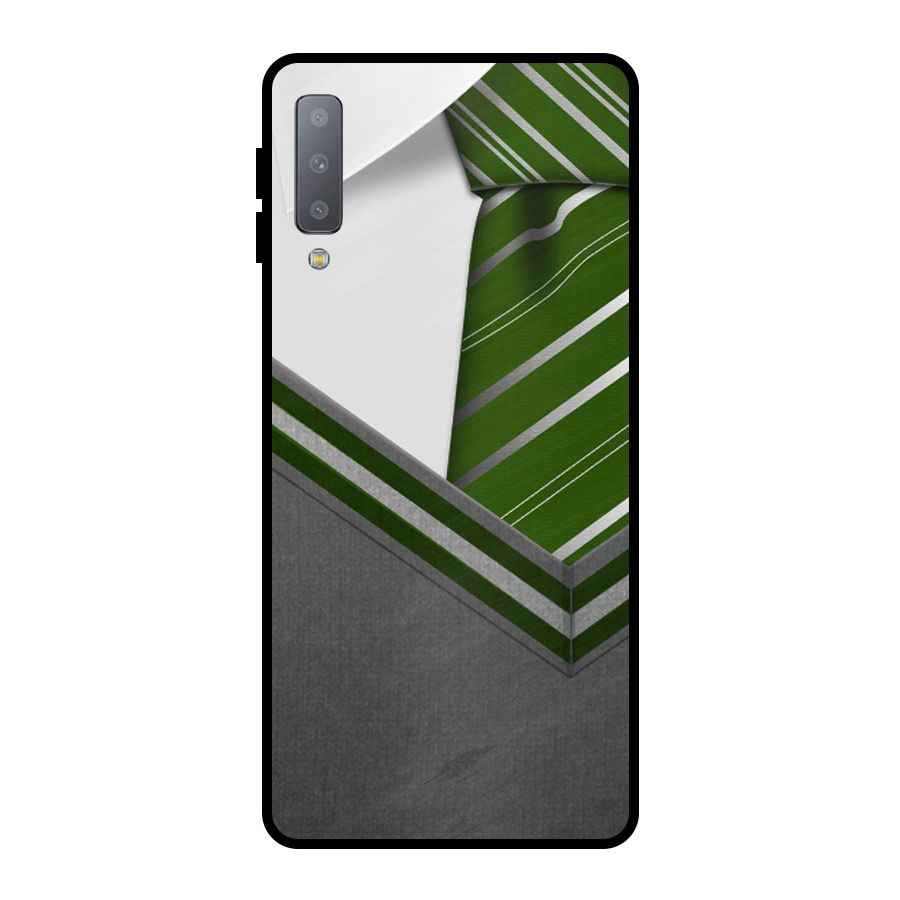 Grey Sweater Metal Back Case for Galaxy A7 (2018)