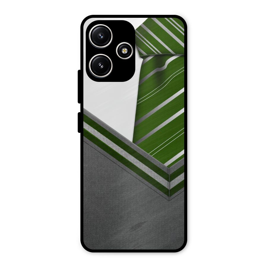 Grey Sweater Metal Back Case for Poco M6 Pro