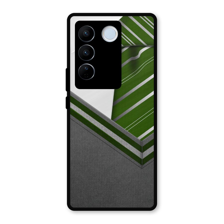 Grey Sweater Metal Back Case for Vivo V27