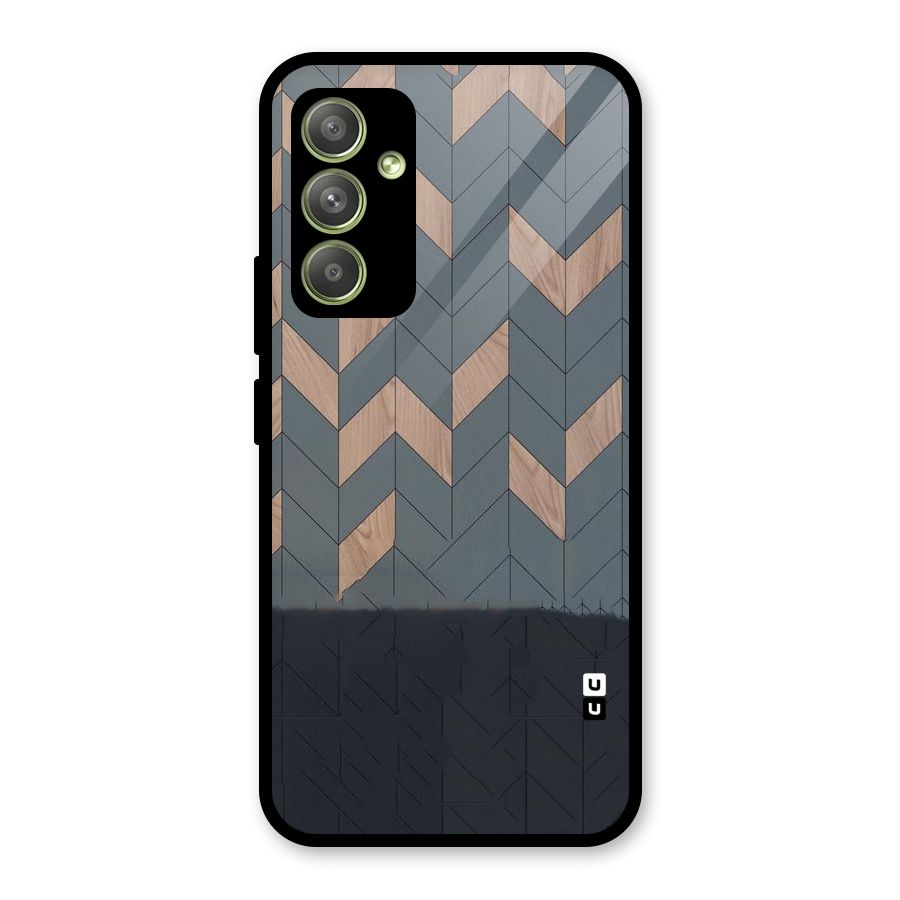 Greyish Wood Design Glass Back Case for Galaxy A54