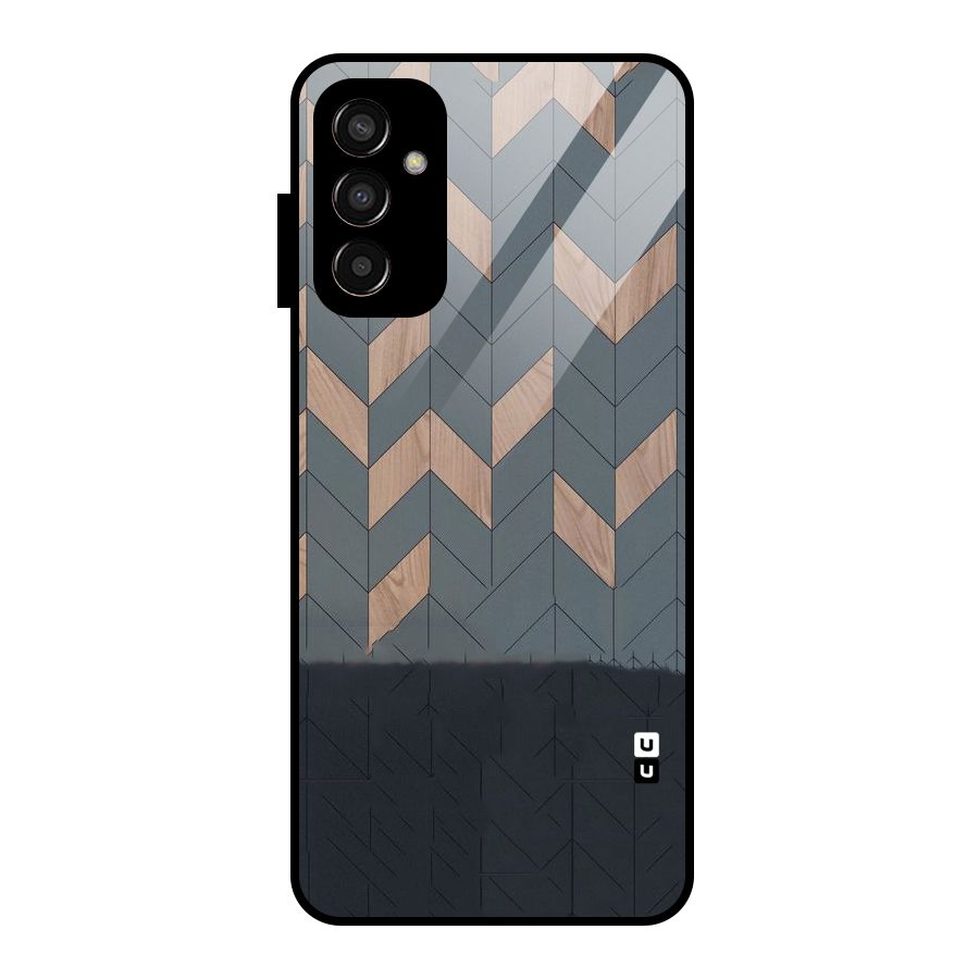 Greyish Wood Design Glass Back Case for Galaxy F13