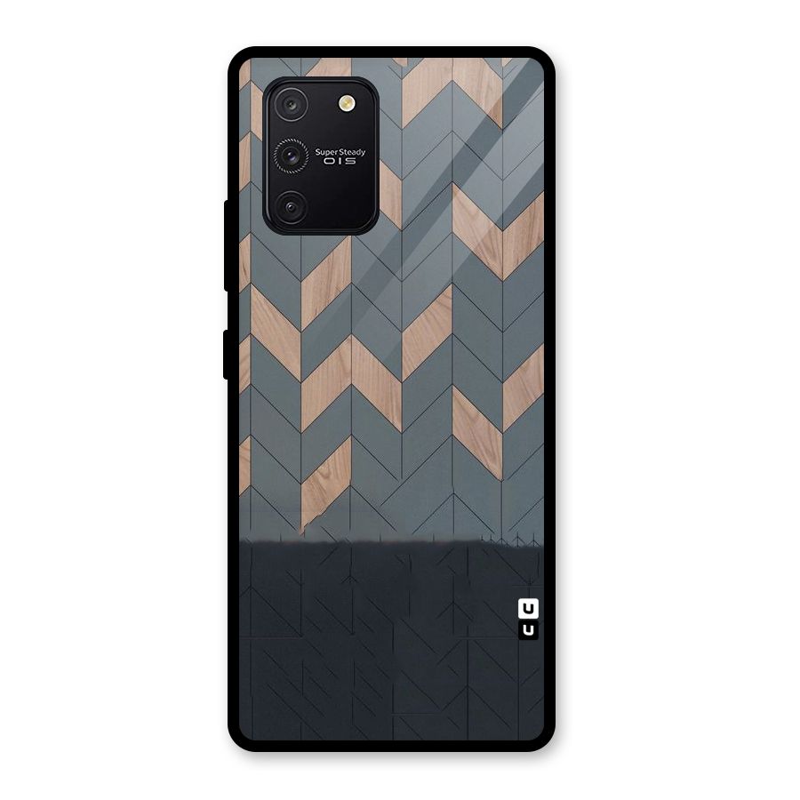 Greyish Wood Design Glass Back Case for Galaxy S10 Lite