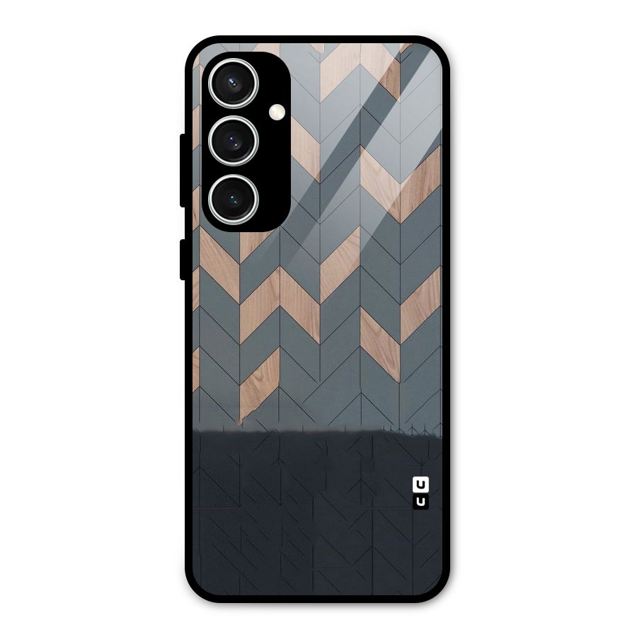 Greyish Wood Design Glass Back Case for Galaxy S23 FE