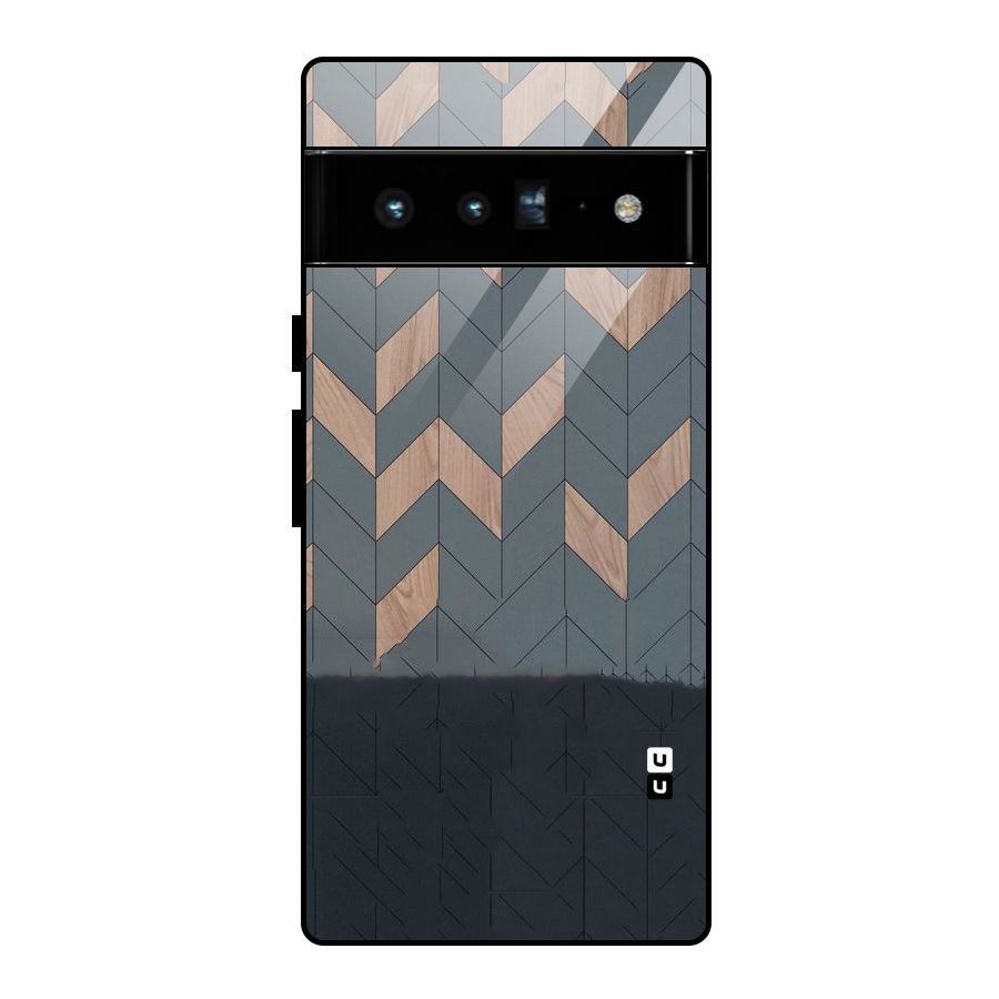 Greyish Wood Design Glass Back Case for Google Pixel 6 Pro