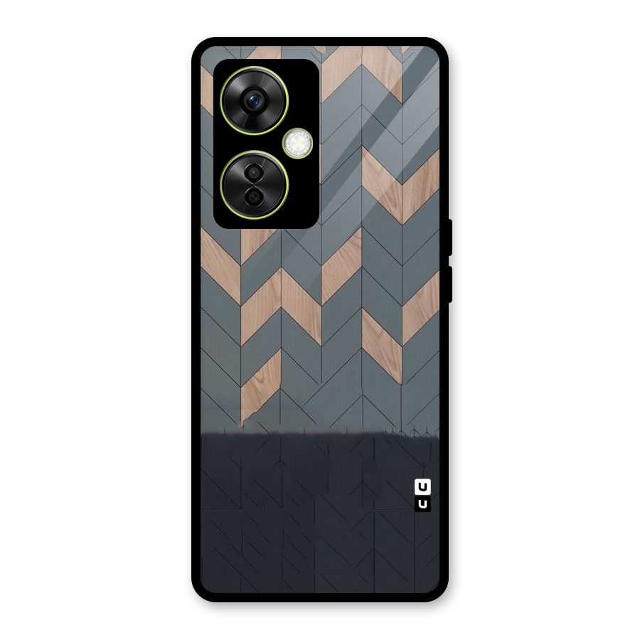 Greyish Wood Design Glass Back Case for OnePlus Nord CE 3 Lite