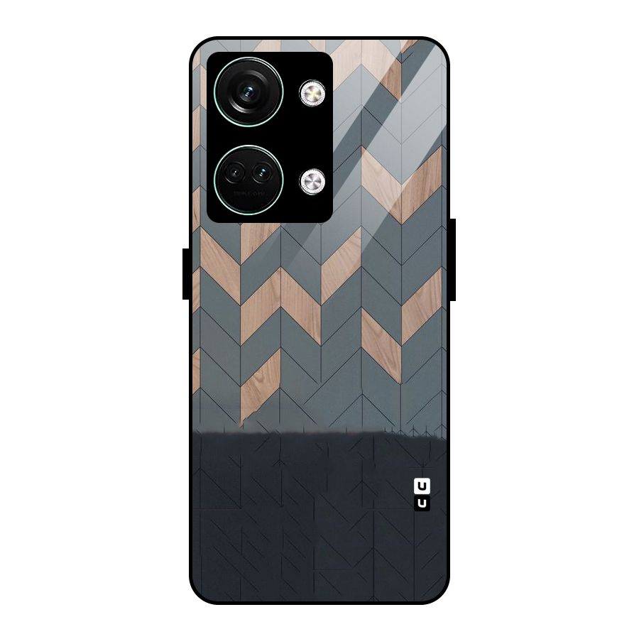 Greyish Wood Design Glass Back Case for Oneplus Nord 3