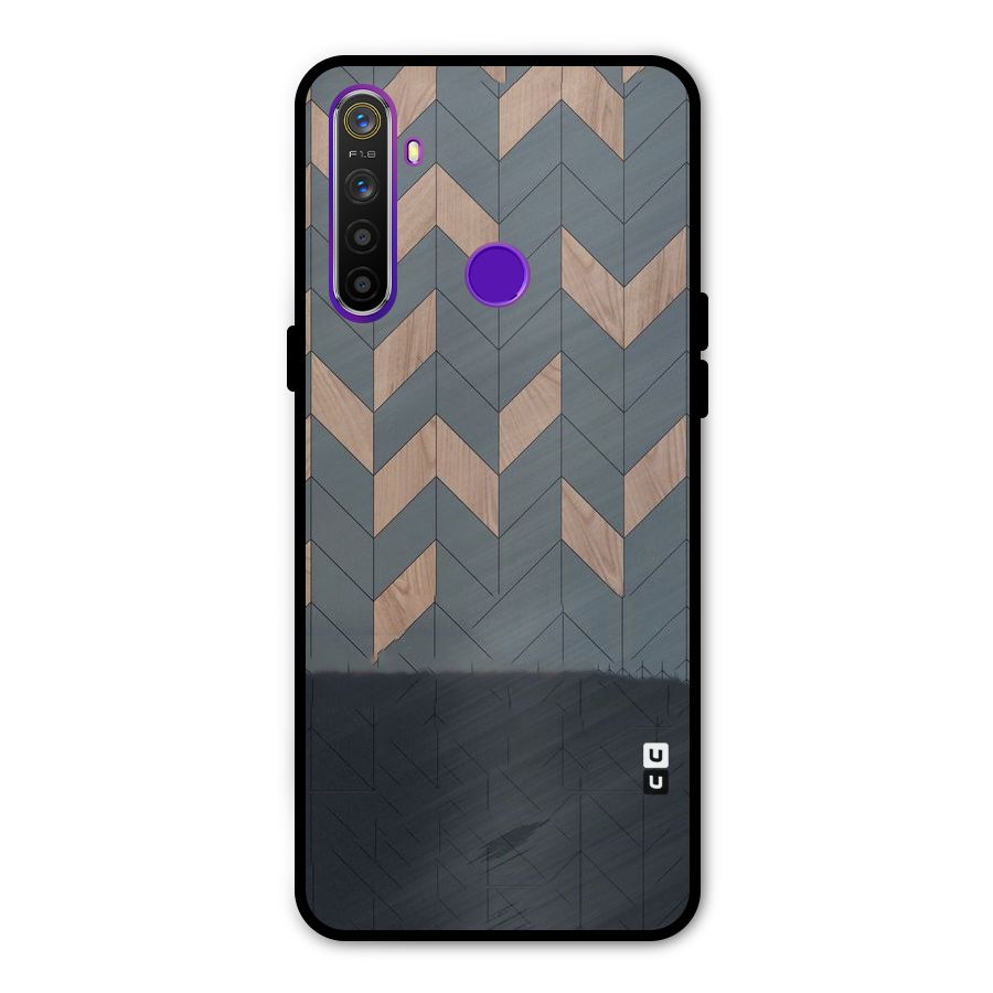 Greyish Wood Design Glass Back Case for Realme 5s