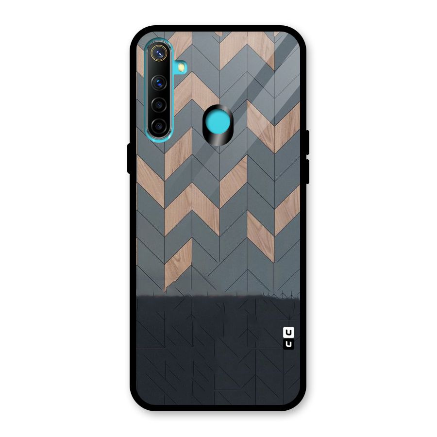 Greyish Wood Design Glass Back Case for Realme Narzo 10