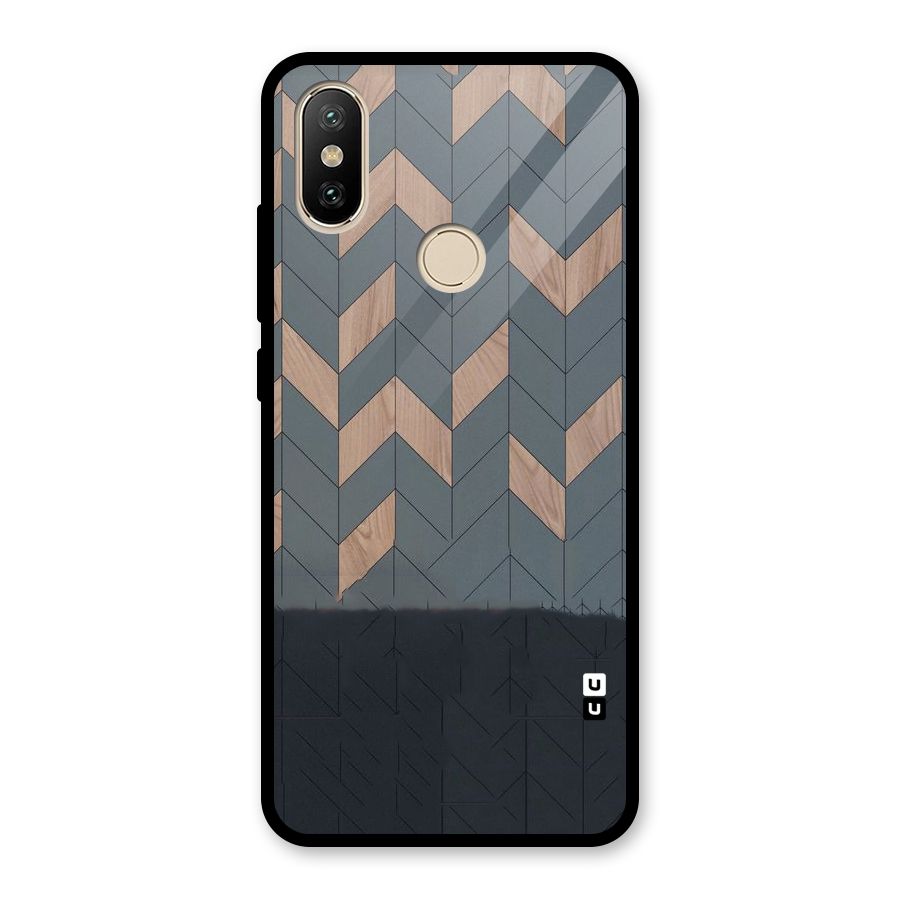 Greyish Wood Design Glass Back Case for Redmi A2