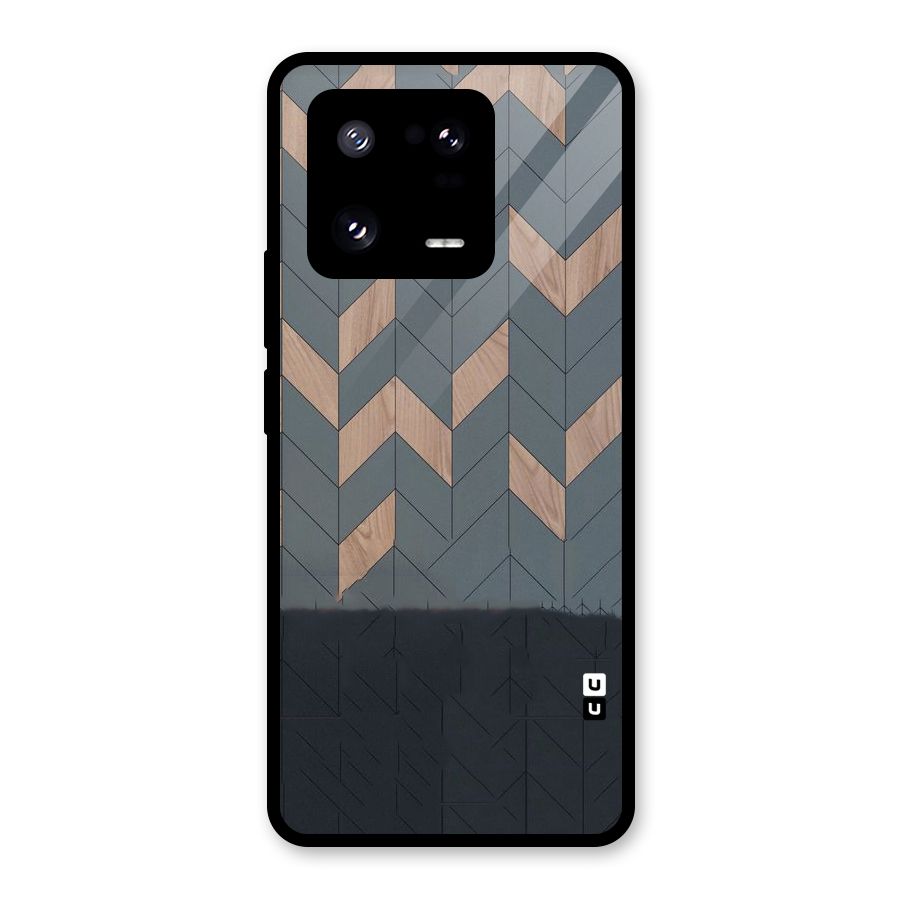 Greyish Wood Design Glass Back Case for Xiaomi 13 Pro