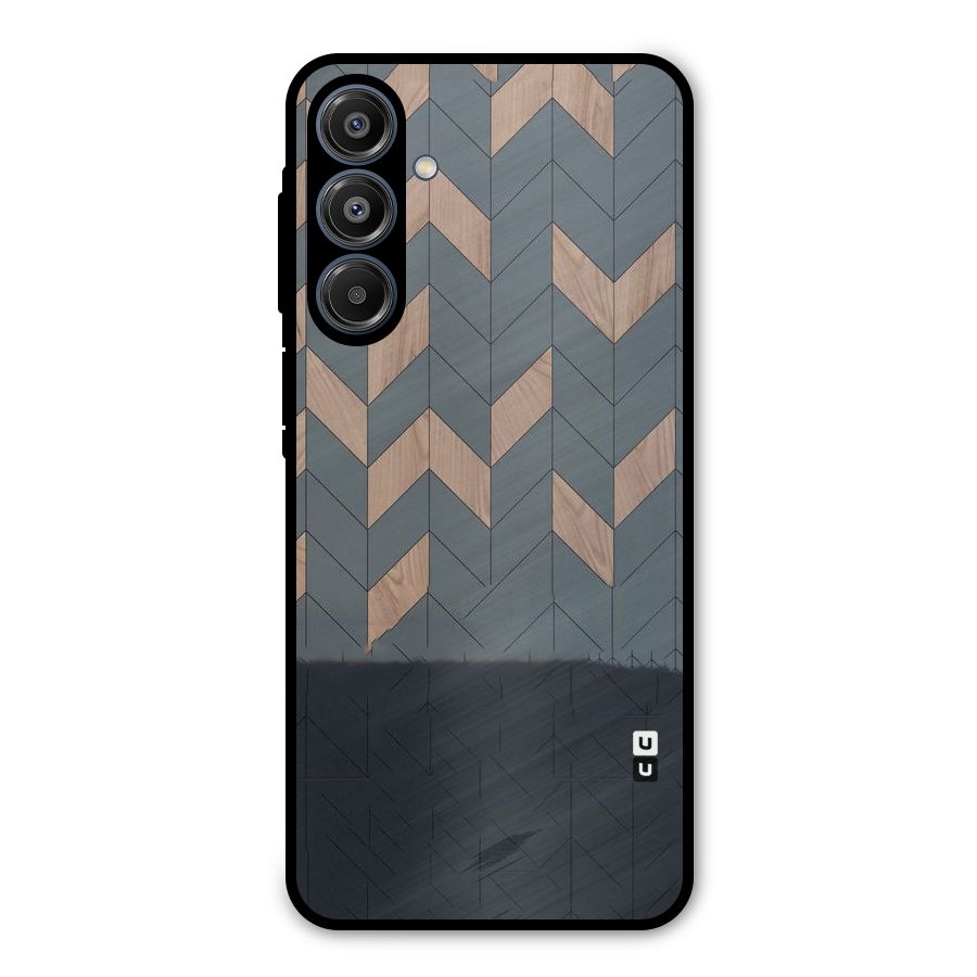 Greyish Wood Design Metal Back Case for Galaxy A16 5G