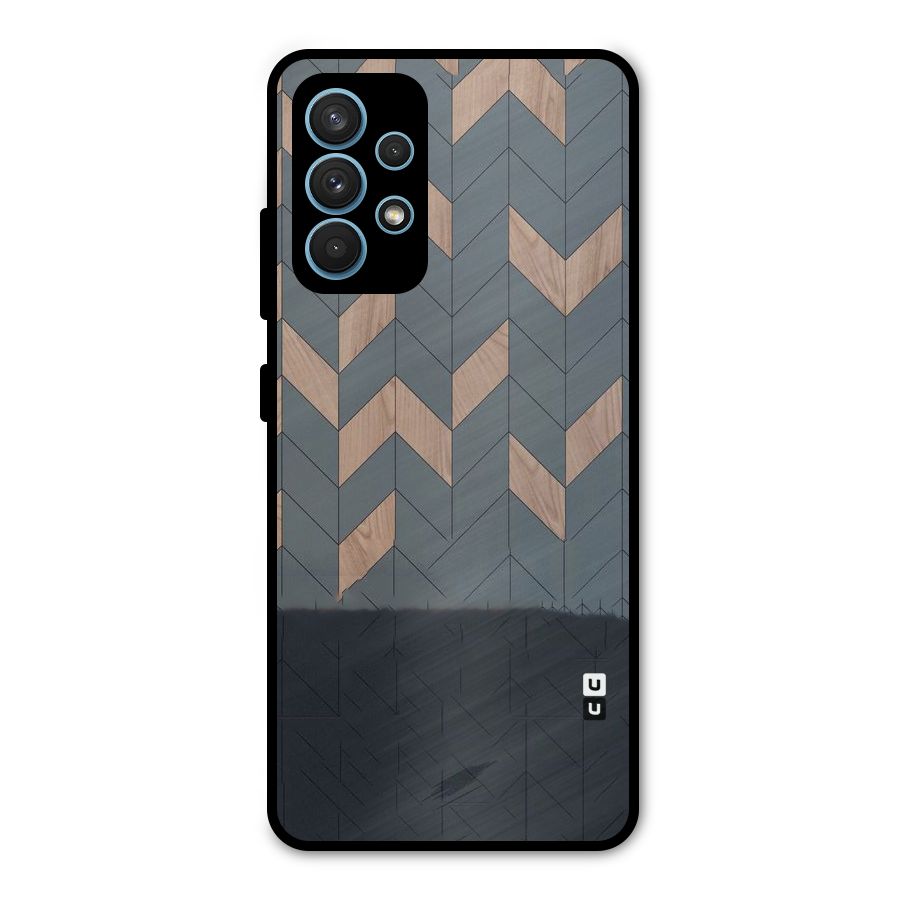 Greyish Wood Design Metal Back Case for Galaxy A32
