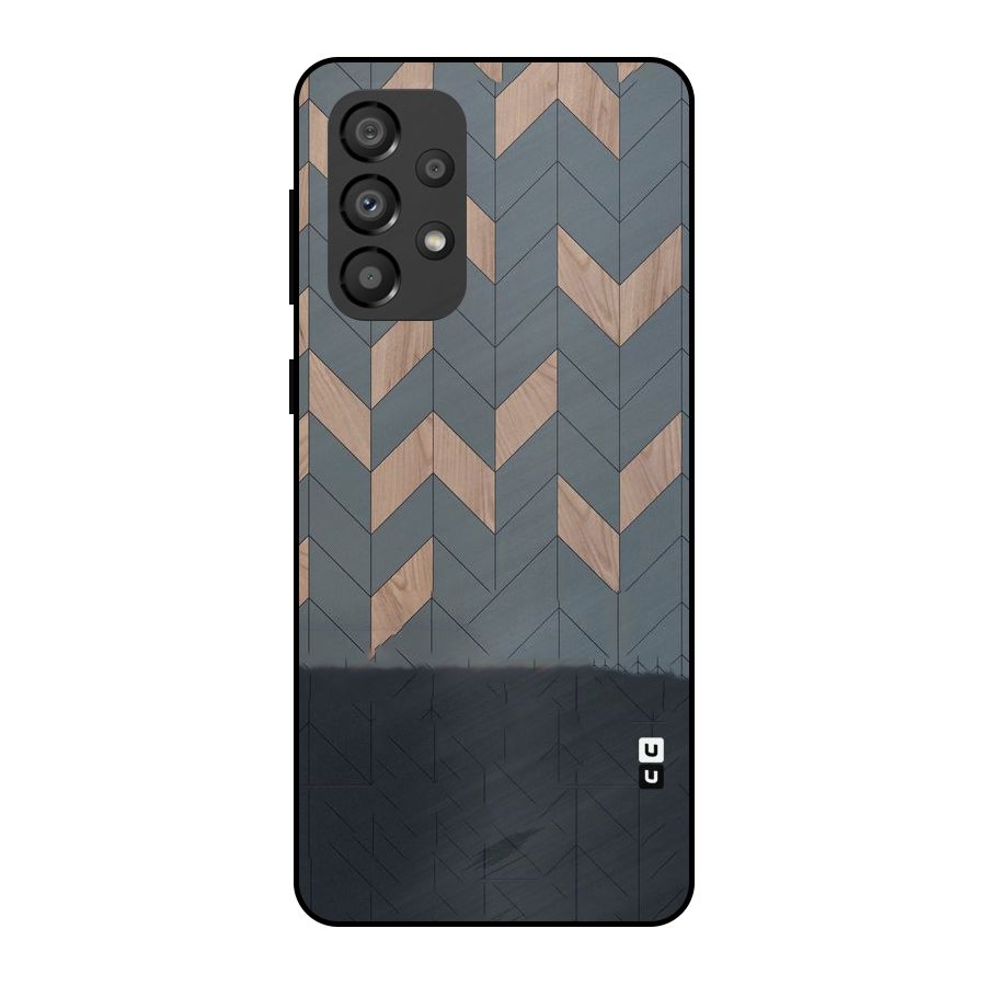 Greyish Wood Design Metal Back Case for Galaxy A33 5G