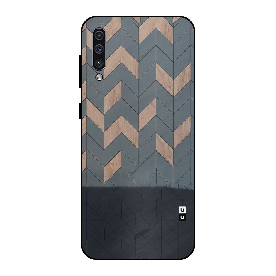 Greyish Wood Design Metal Back Case for Galaxy A50s