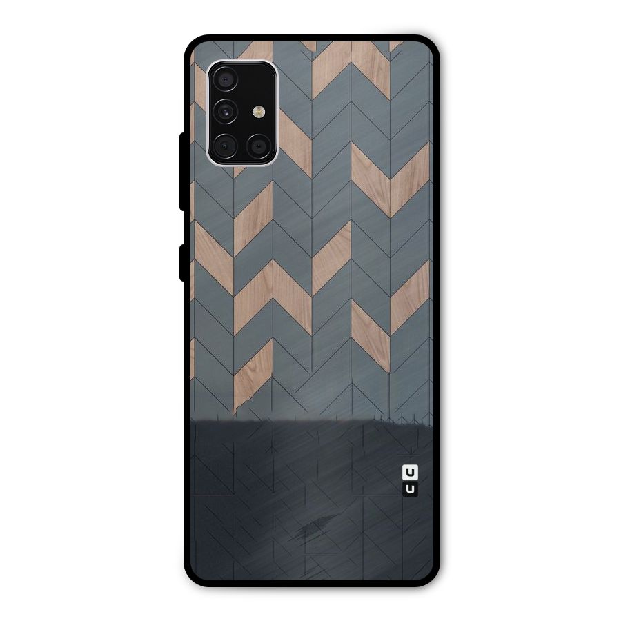 Greyish Wood Design Metal Back Case for Galaxy A51