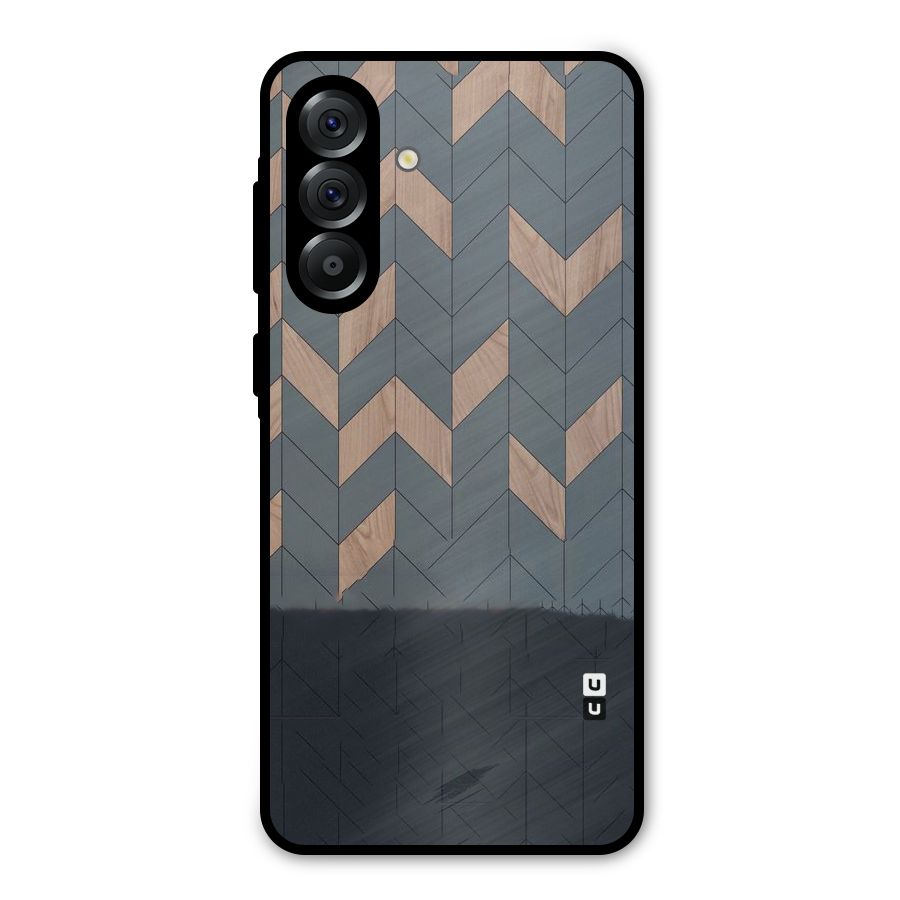 Greyish Wood Design Metal Back Case for Galaxy A56