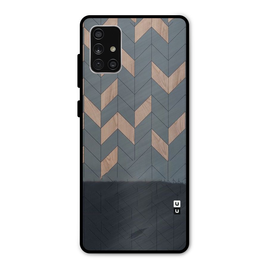 Greyish Wood Design Metal Back Case for Galaxy A71