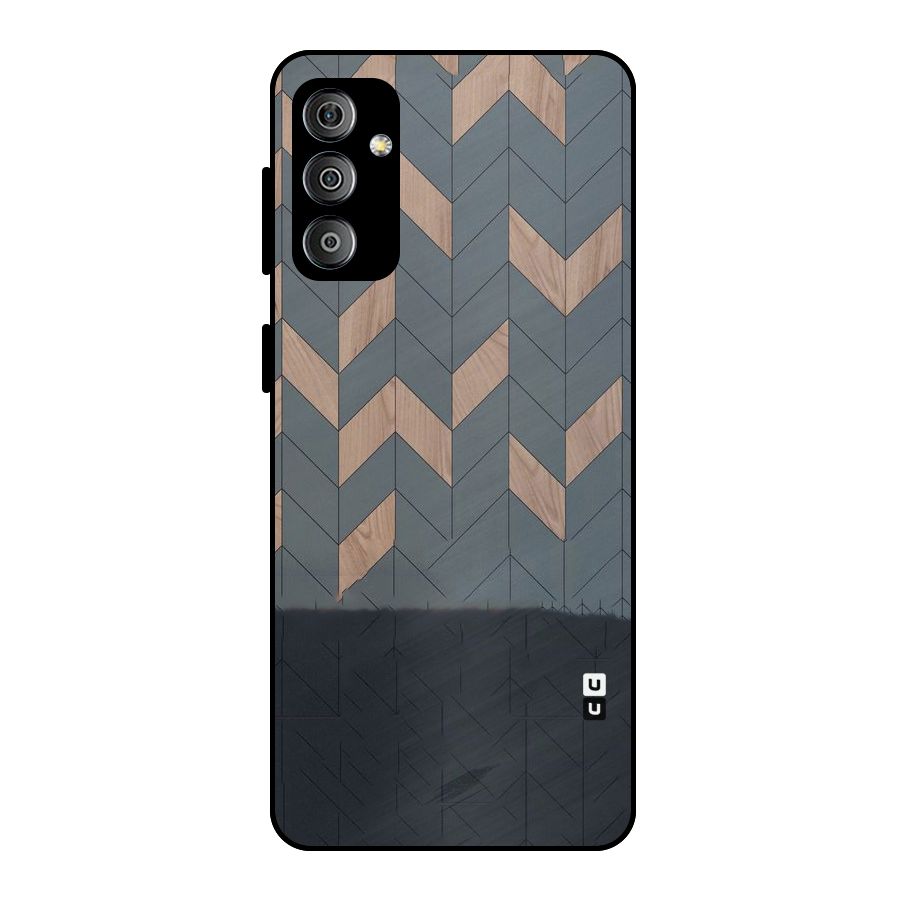 Greyish Wood Design Metal Back Case for Galaxy F23