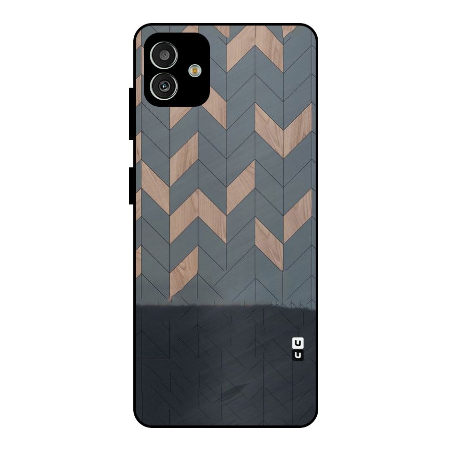 Greyish Wood Design Metal Back Case for Galaxy M13 5G
