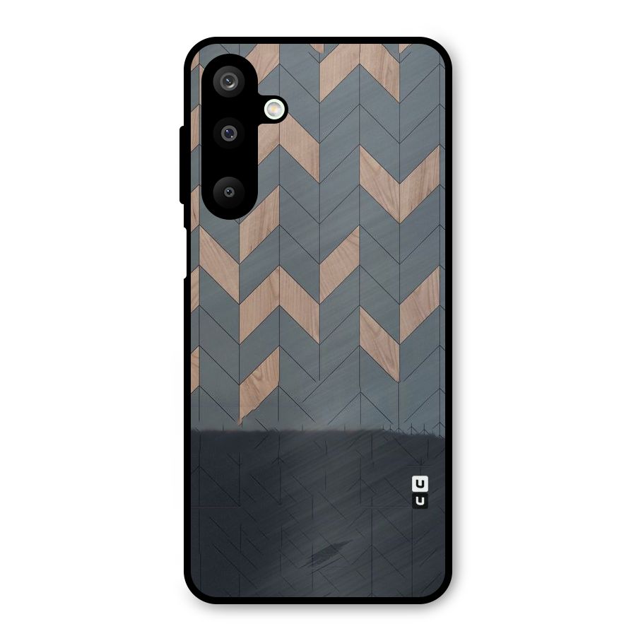 Greyish Wood Design Metal Back Case for Galaxy M16