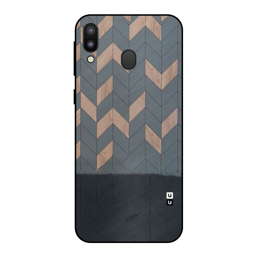 Greyish Wood Design Metal Back Case for Galaxy M20
