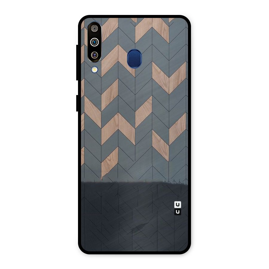 Greyish Wood Design Metal Back Case for Galaxy M30
