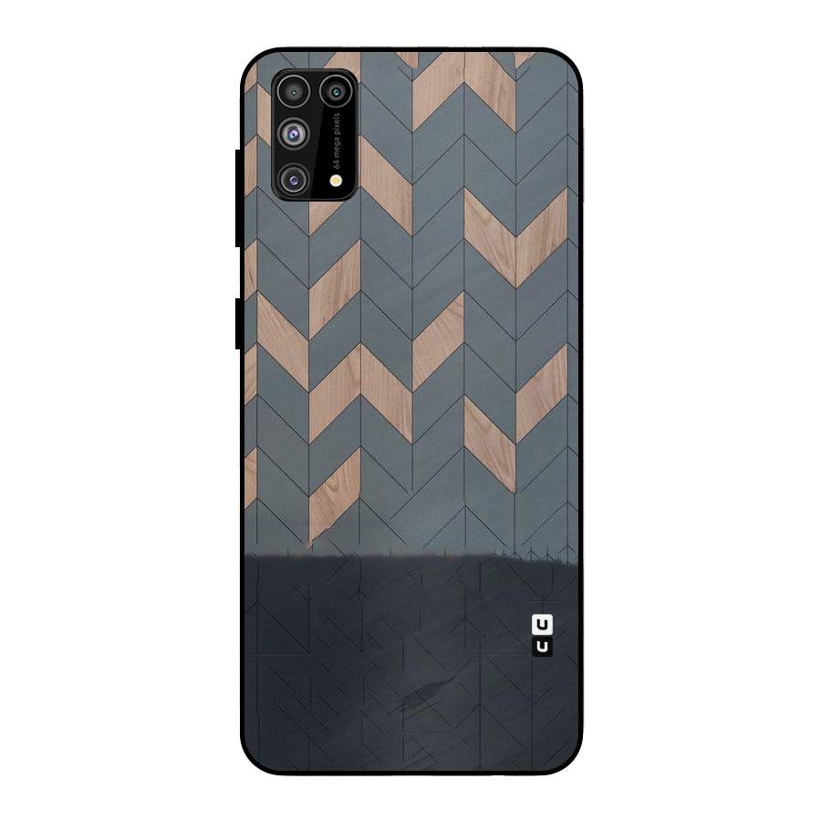Greyish Wood Design Metal Back Case for Galaxy M31