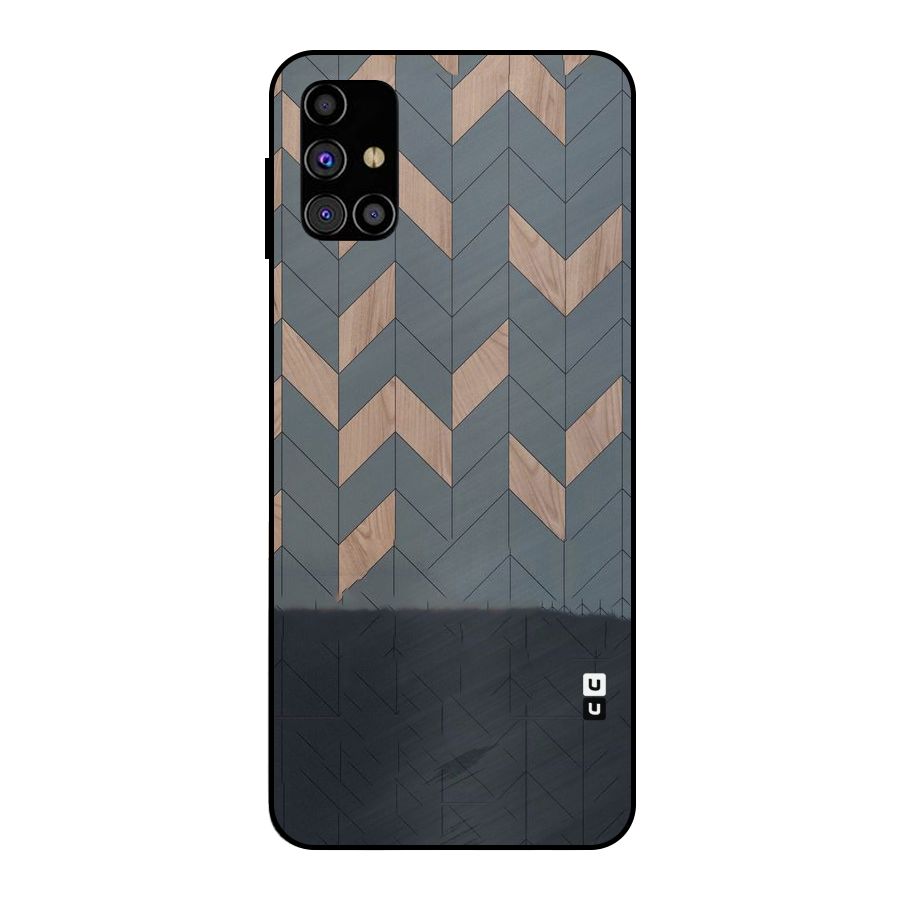 Greyish Wood Design Metal Back Case for Galaxy M31s