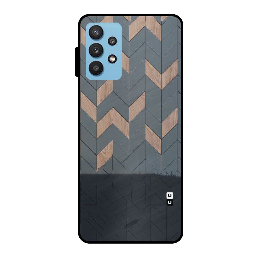 Greyish Wood Design Metal Back Case for Galaxy M32 5G