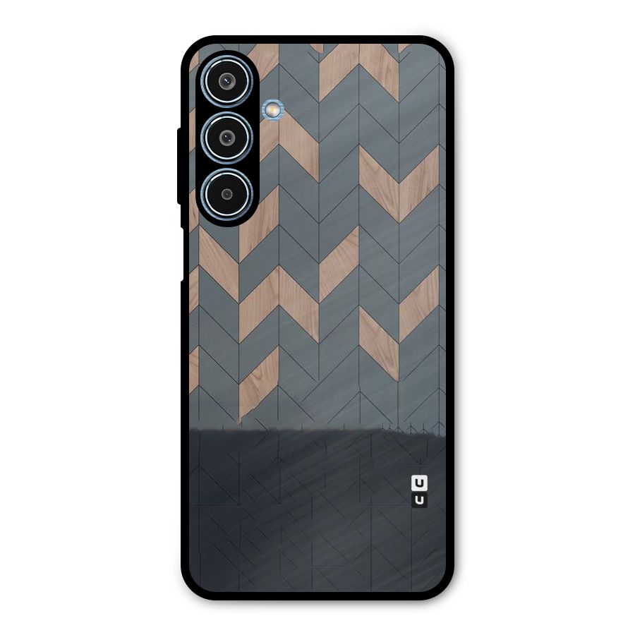 Greyish Wood Design Metal Back Case for Galaxy M35