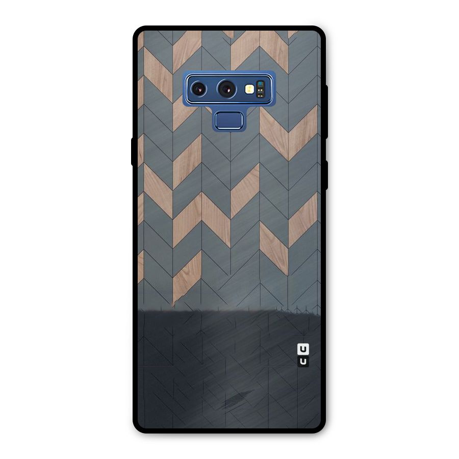 Greyish Wood Design Metal Back Case for Galaxy Note 9